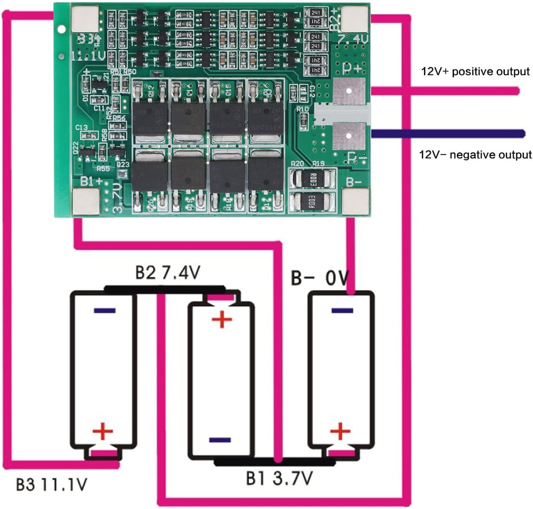 2PCS Lithium Battery Protection Board 3S 40A 12V Multi-Protection Lithium Battery Charging Protectio