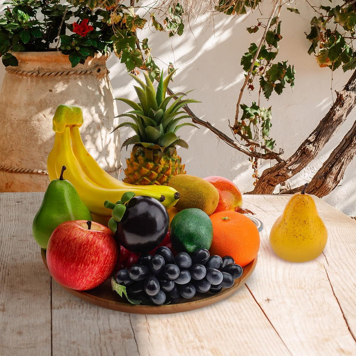 Meiwlong 13 PCS Künstliche Lebensecht Früchte Dekoration Haushalt Party Faux Kiefer Apfel Banane Tra