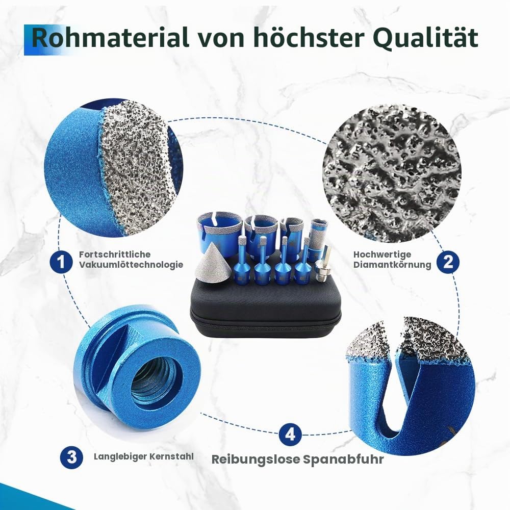Diamant Fliesenbohrer Set - Diamantbohrer für Fliesen Porzellan Keramik Marmor Granit Bohrungen25&amp;50