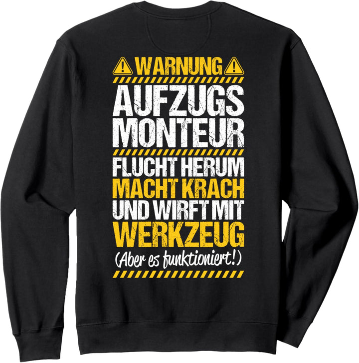 Aufzugsmechaniker Wirft Mit Werkzeug Aufzugsmonteur Sweatshirt