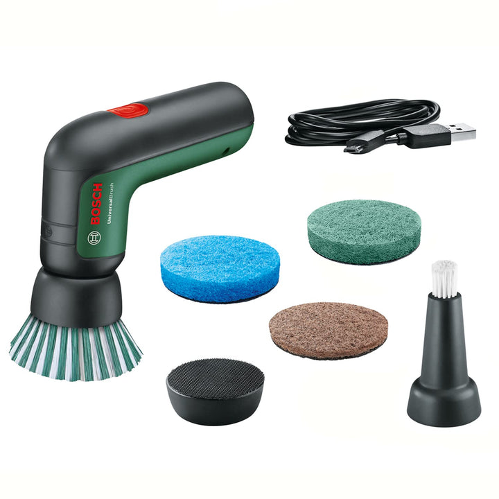 Bosch Home and Garden Akku Reinigungsbürste UniversalBrush Set inkl. 3X Bosch Küchenpad (integrierte