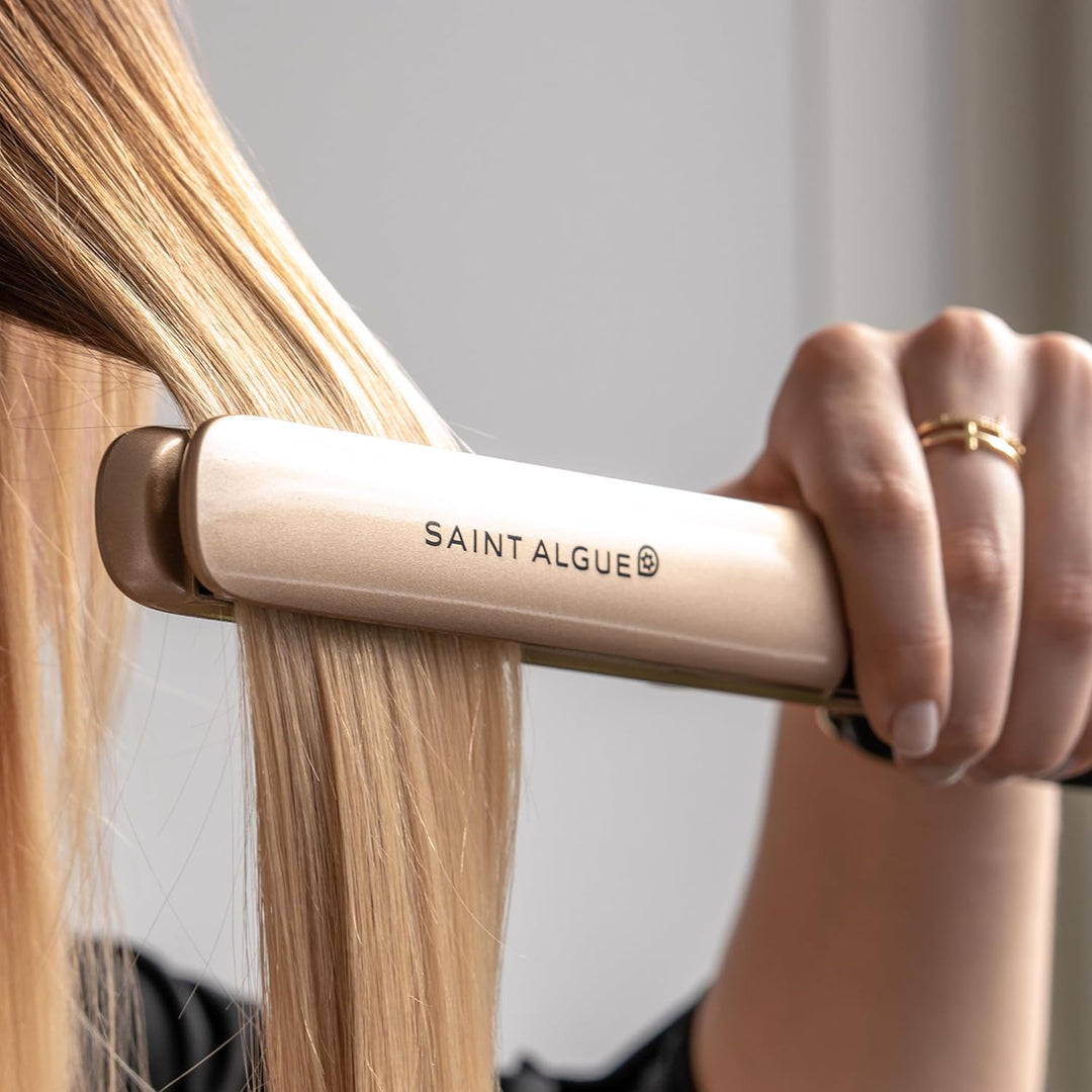 Demeliss Saint Algue GOLD Glätteisen – Dünne Keramikplatten mit Turmalin – Temperatur 150–230 °C – G
