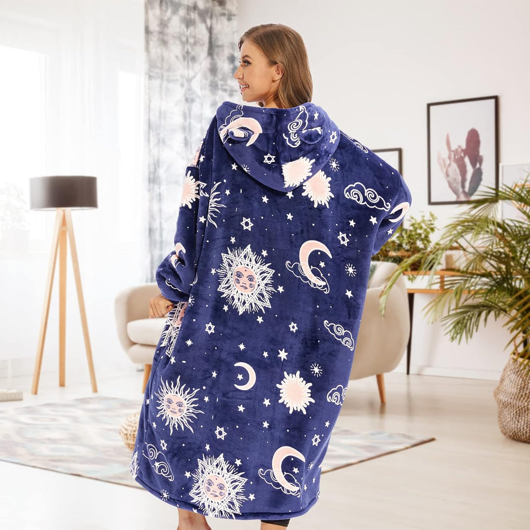 THREE POODLE Decken Hoodie, Oversize Hoodie Decken Pullover Kuschelpullover für Damen Herren Kinder,