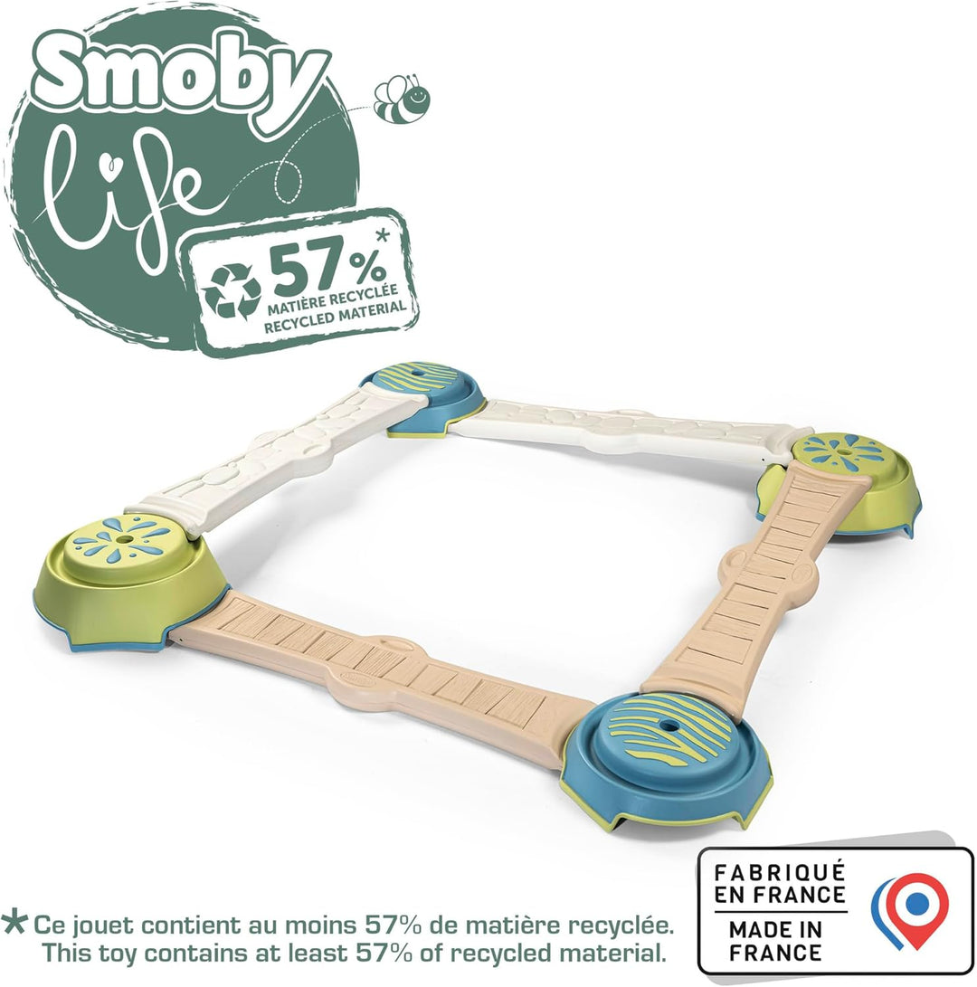Smoby Life - Abenteuer-Parcours aus 57% Recyclingmaterial - Motorikspielzeug mit 4 Plots & 4 Planken