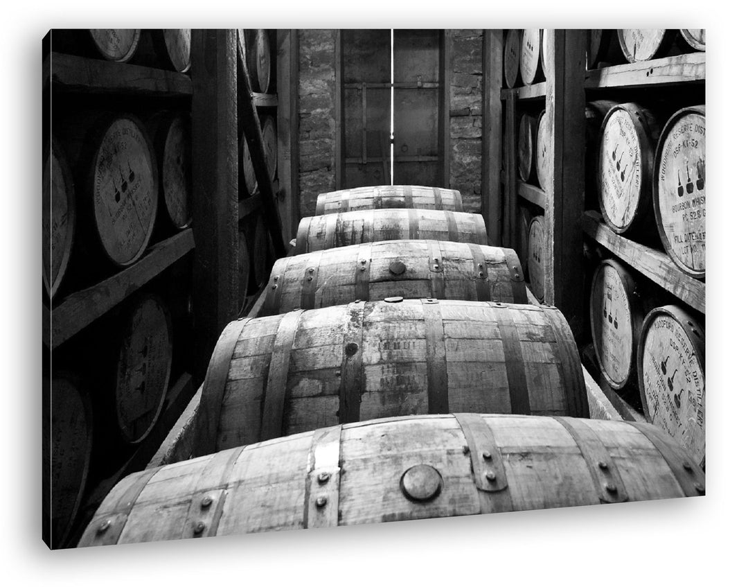 deyoli riesige Fässer in Brennerei Effekt: Schwarz/Weiss im Format: 80x60 als Leinwandbild, Motiv fe