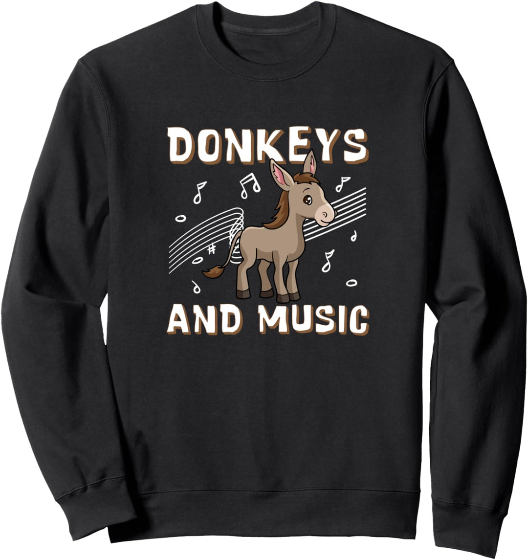 Esel und Musiknoten Musiker Bauernhoftier Sweatshirt