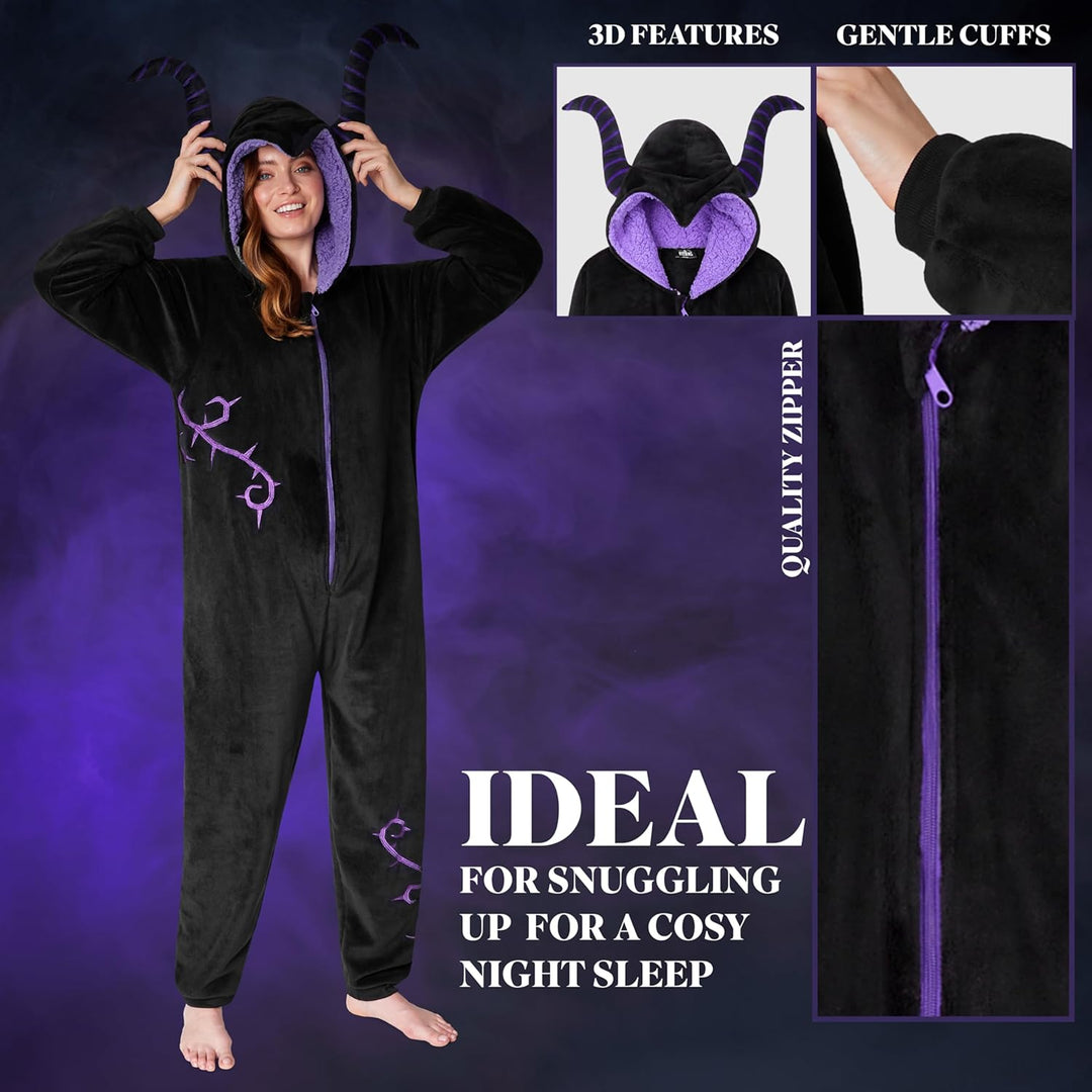 Disney Onesie Damen - Stitch Einteiler Pyjama - Eeyore, Minnie, Maleficent Schlafanzug Onesie - Grös