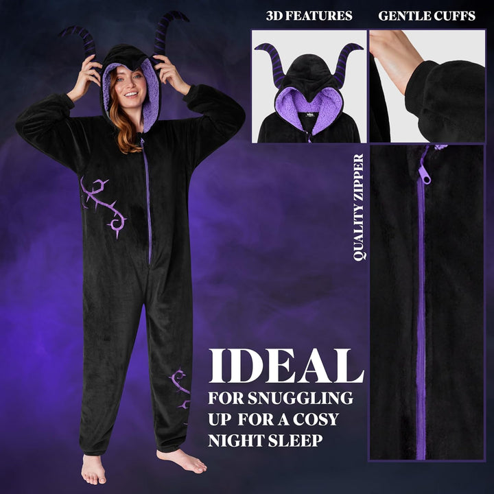 Disney Onesie Damen - Stitch Einteiler Pyjama - Eeyore, Minnie, Maleficent Schlafanzug Onesie - Grös