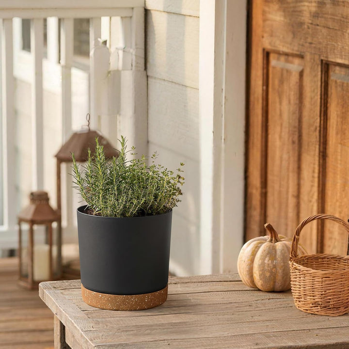 ZMTECH Blumentopf 16,5 cm Durchmesser übertöpfe für zimmerpflanzen, Kunststoff blumentöpfe mit Unter