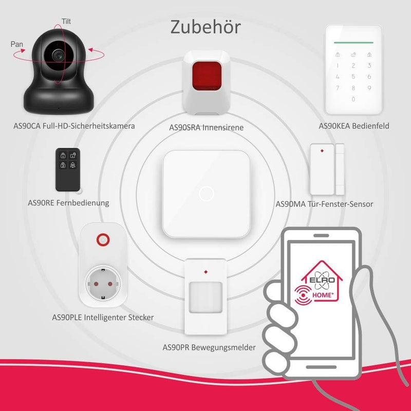 ELRO AS90KEA Zentrale AS90S Home+ Alarmsystem, Zubehör Zubehör Code Zentrale, Zubehör Code Zentrale