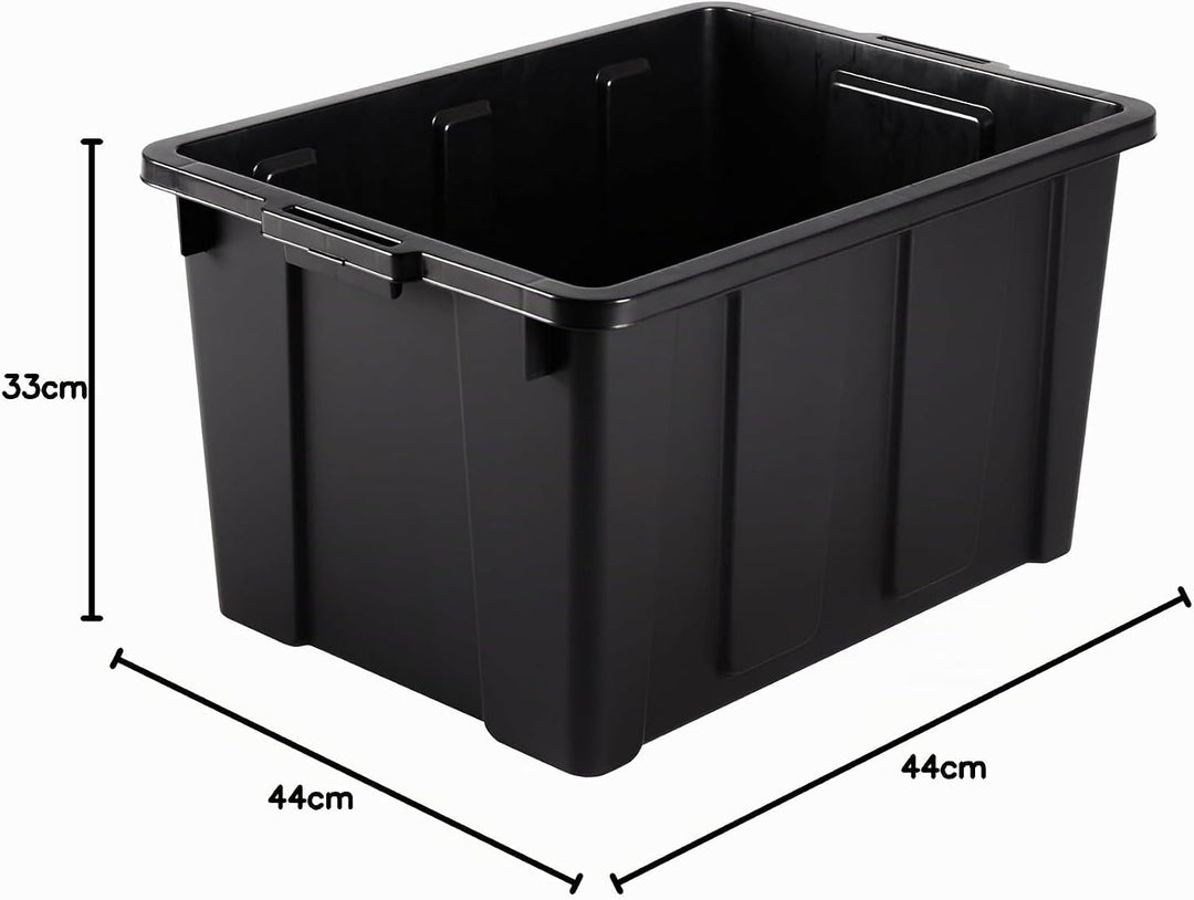 Iris Ohyama Heavy Duty Organisation Boxes, 68L, 4er-Set, Rot, Gross, Robust, Stapelbar, Aufbewahrung