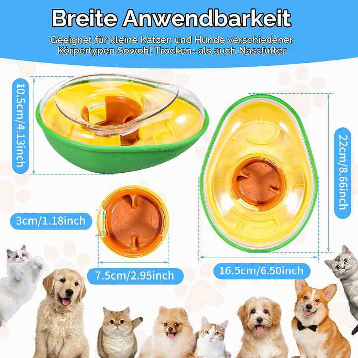 Avocado Interaktives Hundespielzeug, Leckerli-Spender Wackelspielzeug für Hunde, auslaufsicheres Wel