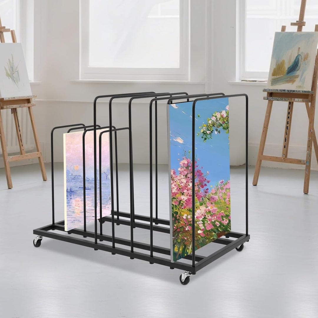 Kunst-Aufbewahrungsregal mit Rollen, Leinwand Aufbewahrungsregal Kunst-Trockenständer Leinwand-Organ