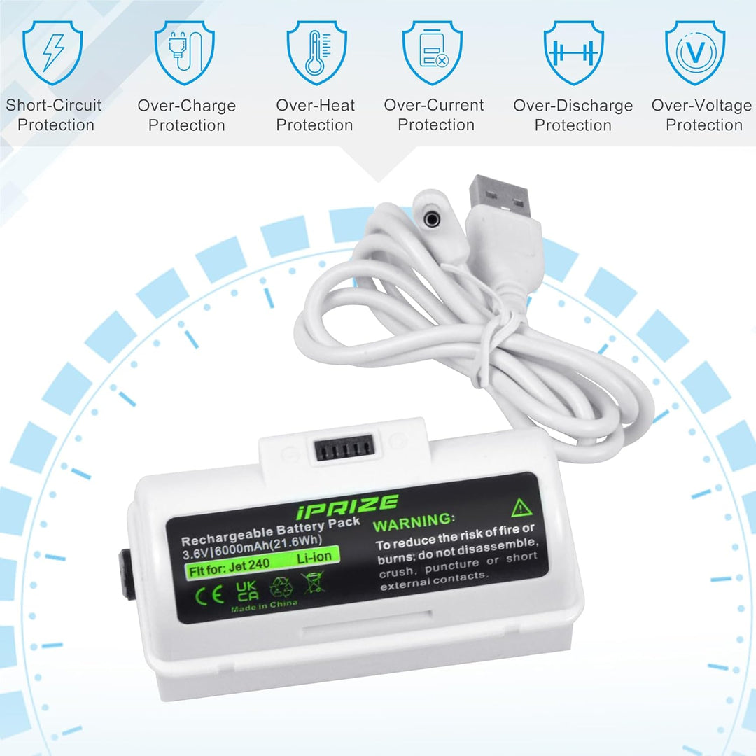 iPrize 3.6V 6000mAh Li-Ion Ersatzakku für iRobot Braava Jet 240, Jet 241, Jet 244, Jet 245, Ersetzt