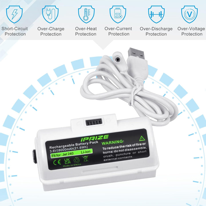 iPrize 3.6V 6000mAh Li-Ion Ersatzakku für iRobot Braava Jet 240, Jet 241, Jet 244, Jet 245, Ersetzt