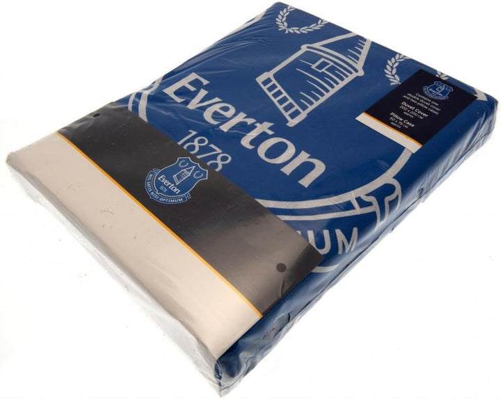 Official Everton FC Pulse Bettwäsche-Set für Doppelbett, wendbar, Bettbezug und 2 Kissenbezüge, Blau