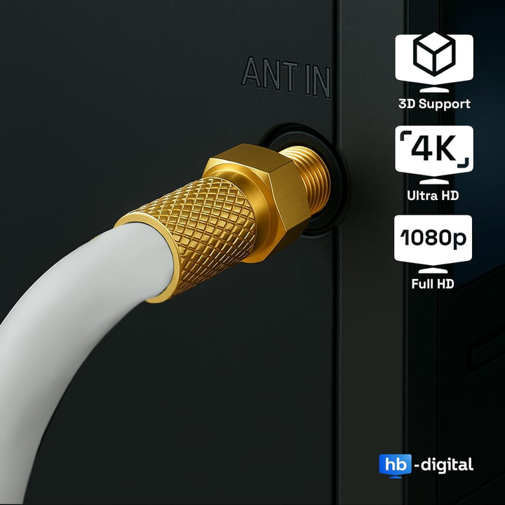 HB-DIGITAL 100m Koaxialkabel HQ-135 Antennenkabel 135dB SAT Kabel 8K 4K UHD 4-Fach geschirmt für DVB