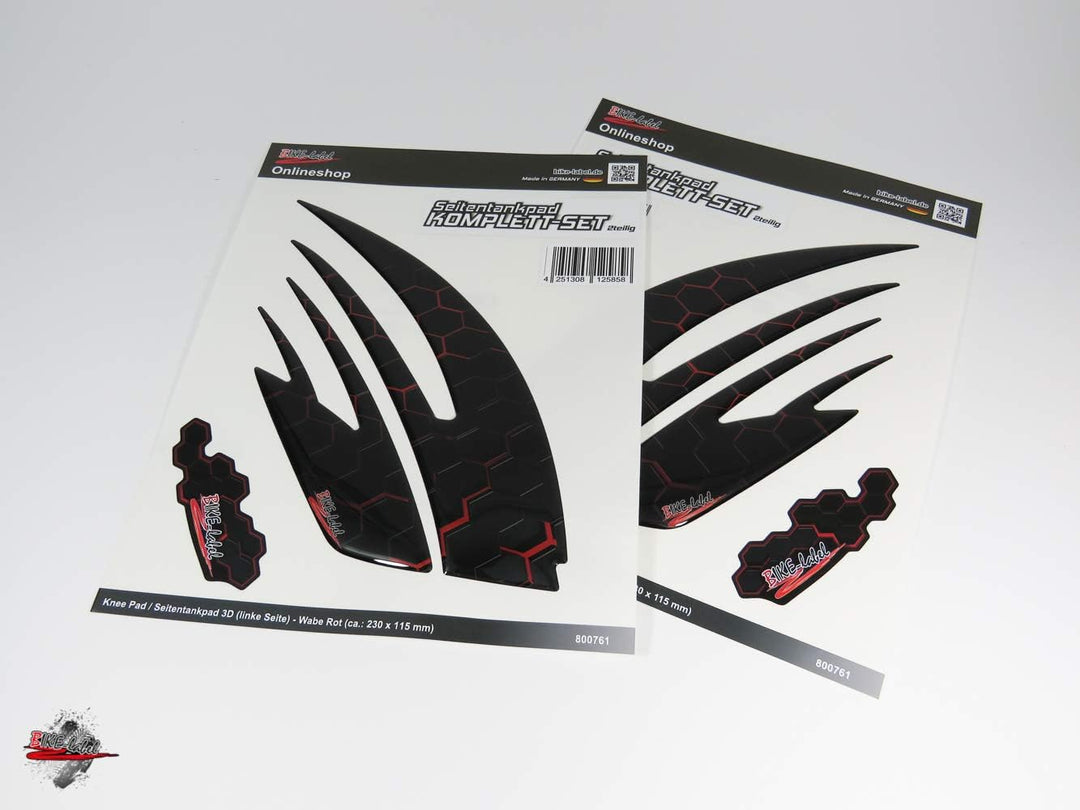 BIKE-label Seitentank Tankpad Waben Rot Red kompatibel für Kawasaki 800761