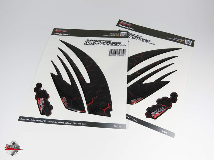 BIKE-label Seitentank Tankpad Waben Rot Red kompatibel für Kawasaki 800761