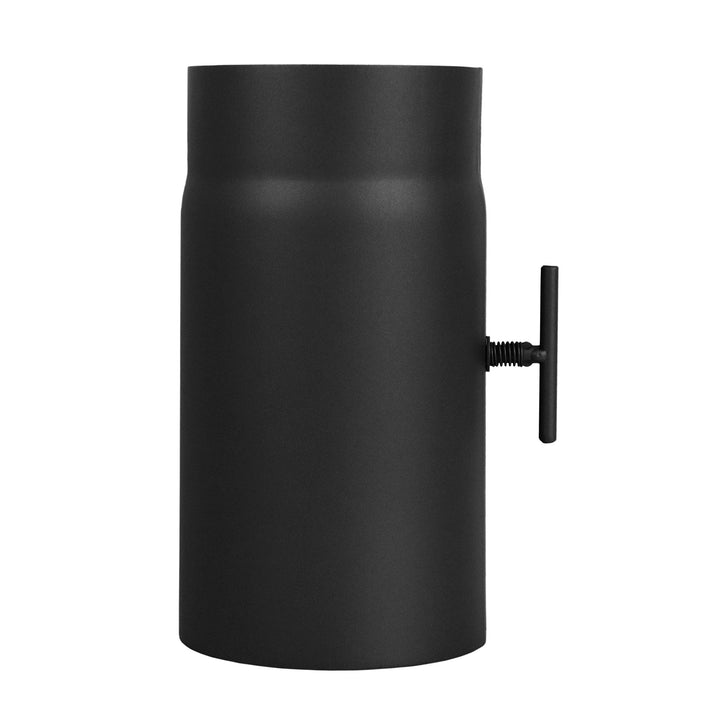 LANZZAS Ofenrohr 250 mm mit Drosselklappe, im Durchmesser DN 130 mm, Farbe: schwarz - weitere Rohre
