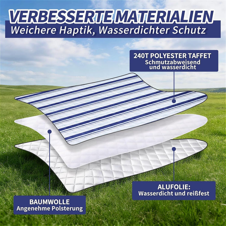 sapsisel wasserdichte Picknickdecke für 6-8 Erwachsene, Extra grosse Stranddecke, Picknickmatte für
