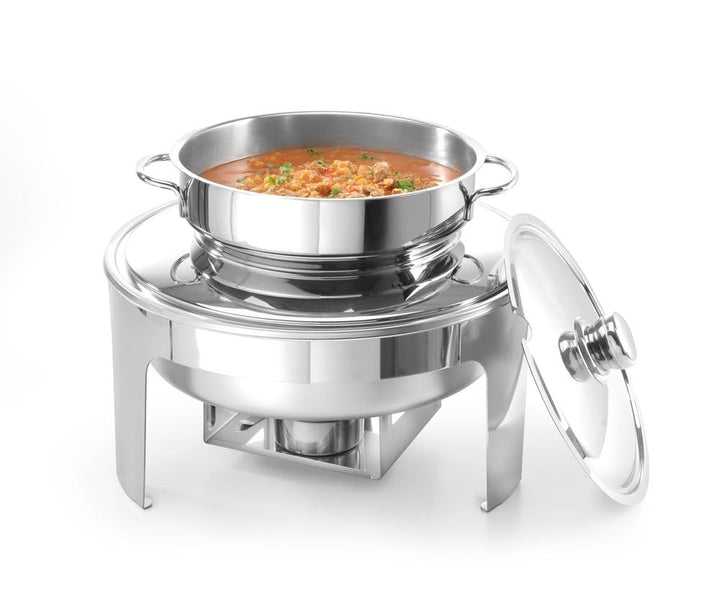 HENDI Suppen Chafing Dish, Suppenbehälter hat 2 Griffe, Deckel hat eine praktische Löffelaussparung,