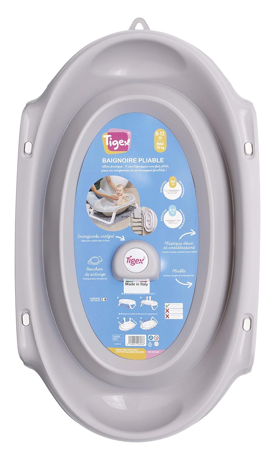Tigex Faltbare Babybadewanne, 35 l Faltbare Badewanne, Faltbare Badewanne