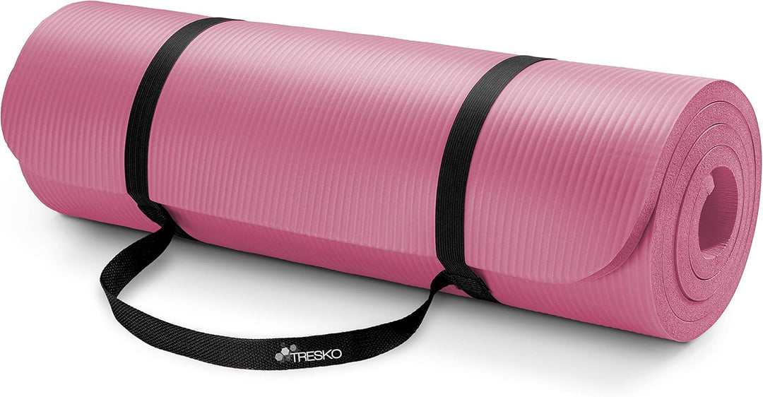 TRESKO Yogamatte Phthalatfrei - Gymnastikmatte rutschfest, Pilatesmatte Fitnessmatte mit Tragegurt,