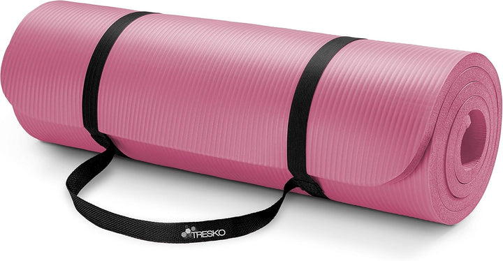 TRESKO Yogamatte Phthalatfrei - Gymnastikmatte rutschfest, Pilatesmatte Fitnessmatte mit Tragegurt,