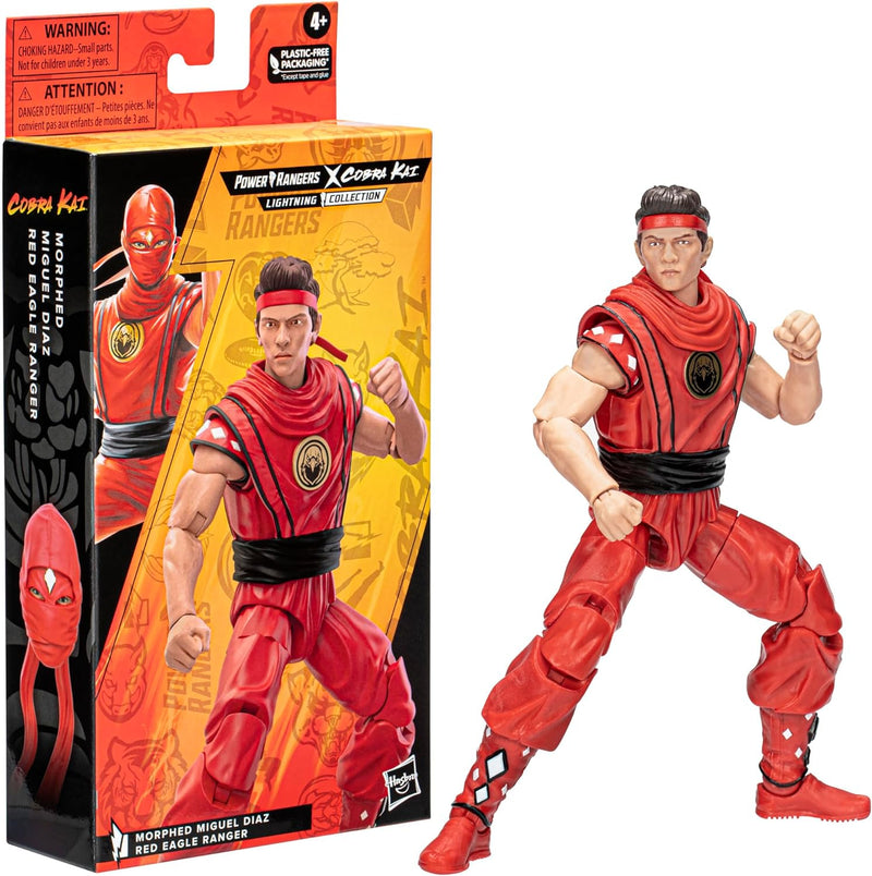 Hasbro Power Rangers x Cobra Kai Lightning Collection Figur Morphed Miguel Diaz Red Eagle Ranger 15