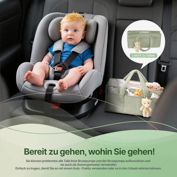 Baby Wickeltasche Organizer，Baby-Windel-Caddy Organizer für Wickeltisch，Multifunktional Tragbar Wick
