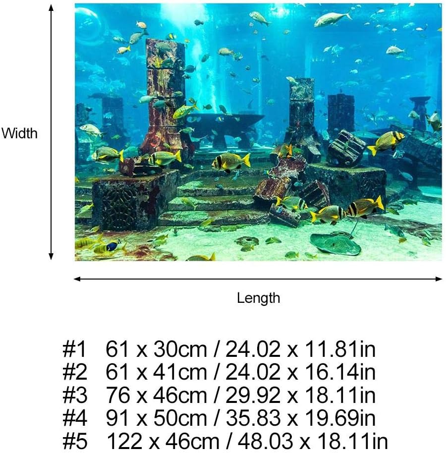 Aquarium Poster, PVC Coral Aquarium Hintergrund Unterwasser Poster Aquarium Wanddekoration Aufkleber