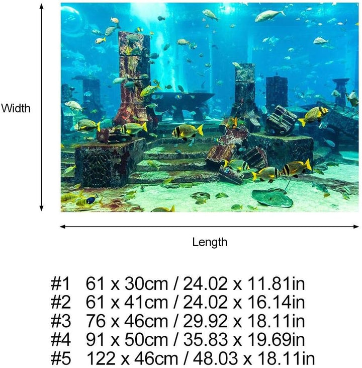 Aquarium Poster, PVC Coral Aquarium Hintergrund Unterwasser Poster Aquarium Wanddekoration Aufkleber