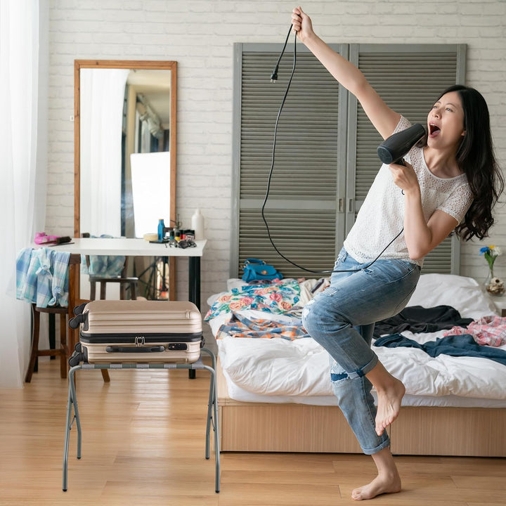 Relaxdays Kofferständer, klappbar, Gepäckständer aus Metall, HxBxT: 55 x 67 x 43 cm, Kofferablage, H