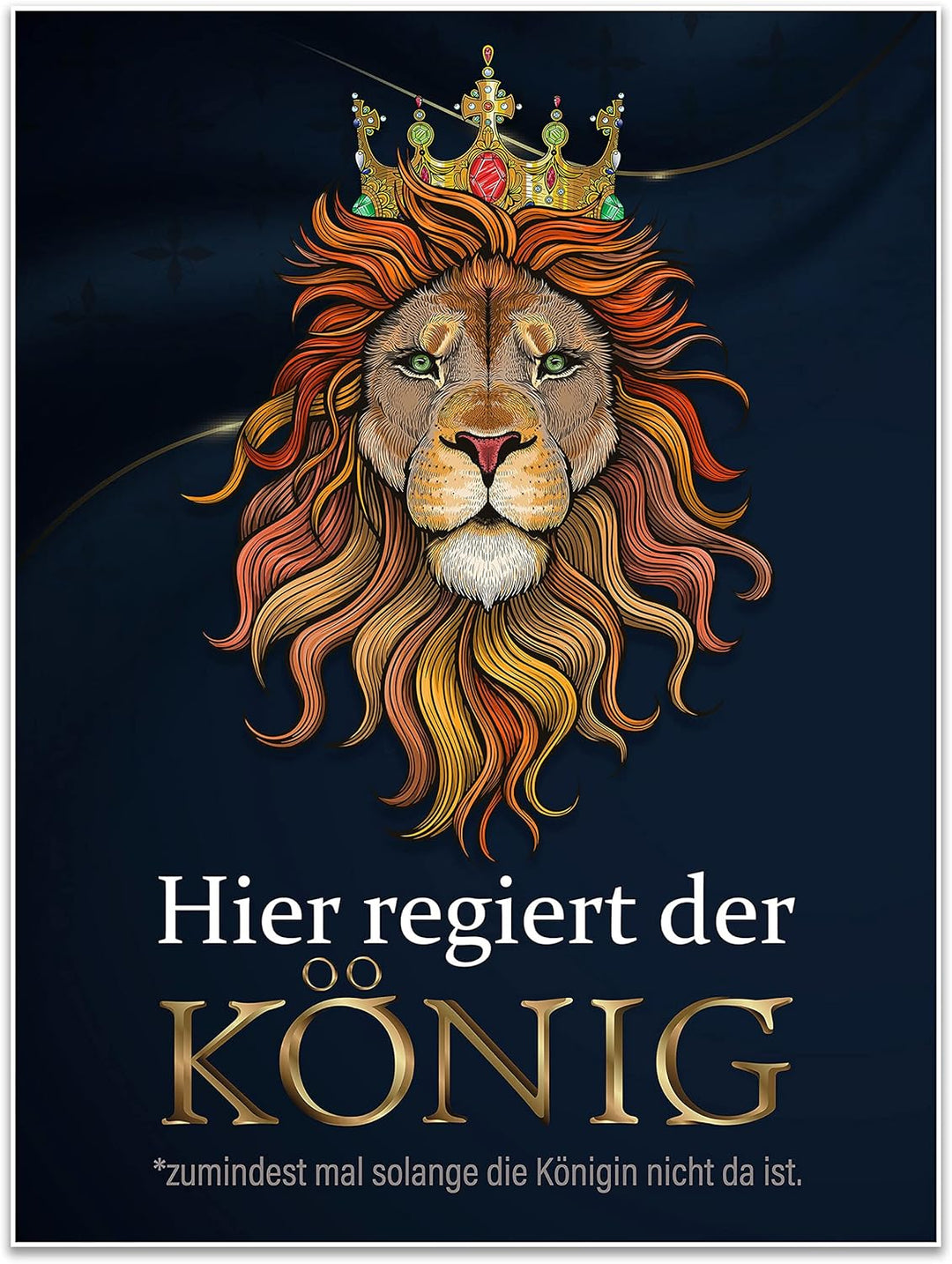 wandmotiv24 Poster als Wanddeko, Grösse 80x60cm, Hier regiert der König, Löwe, Königin, Afrika, Tier