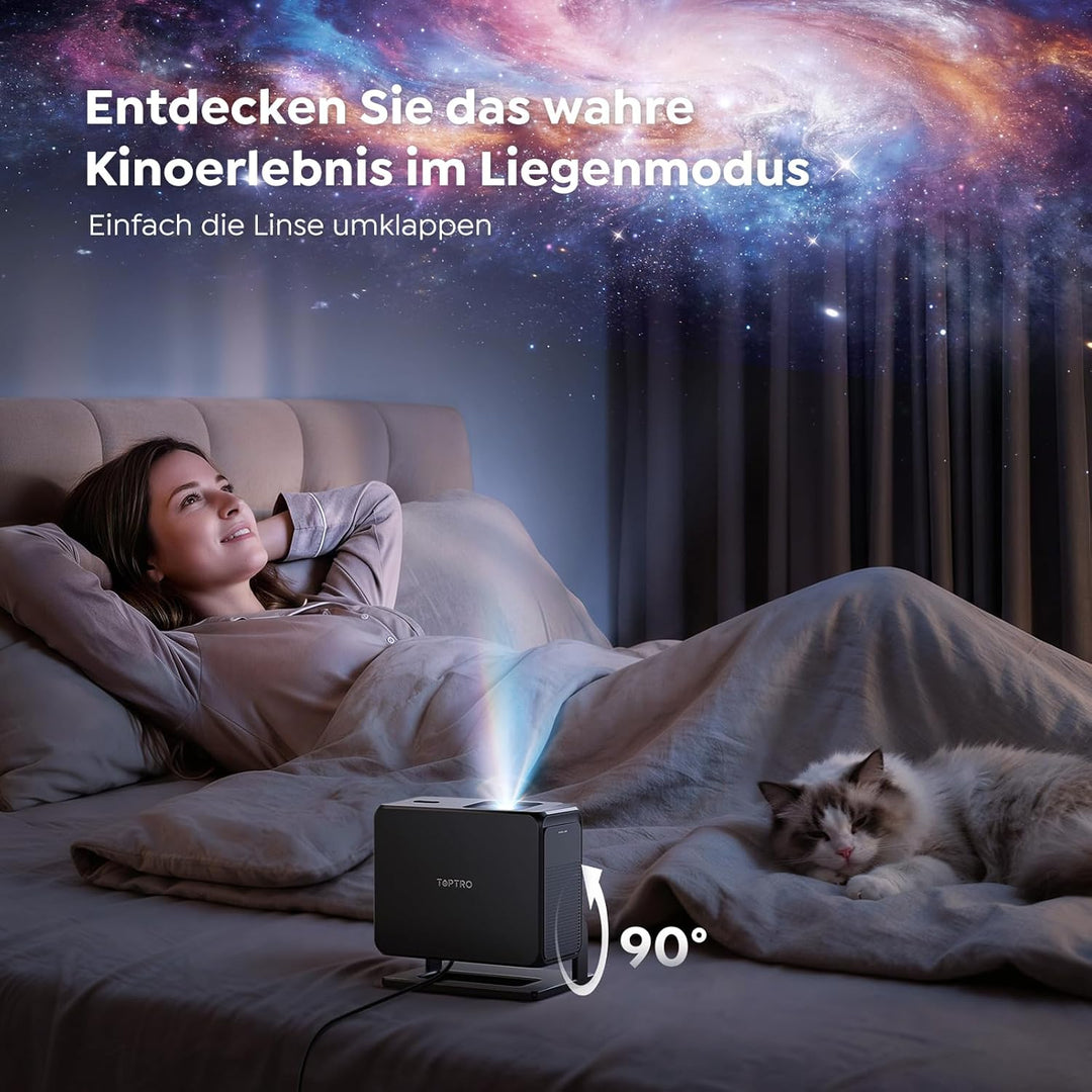 [Google TV & Offizielle Apps] Beamer 4K Unterstützt, Smart Beamer Heimkino 1080P FHD, Autofokus & Tr