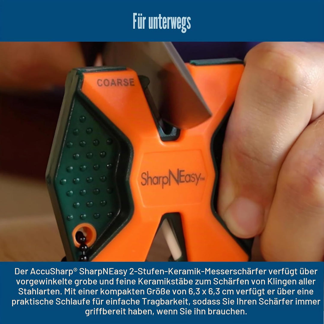 AccuSharp Messerschärfer Sharp and Easy Rutschfester, Keramik, Orange, Orange