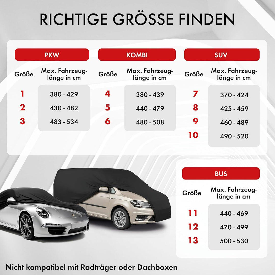 WALSER Premium Abdeckung Auto Indoor Stretch Plus Qualitätssieger Sehr Gut* Autoabdeckung Winter Aut