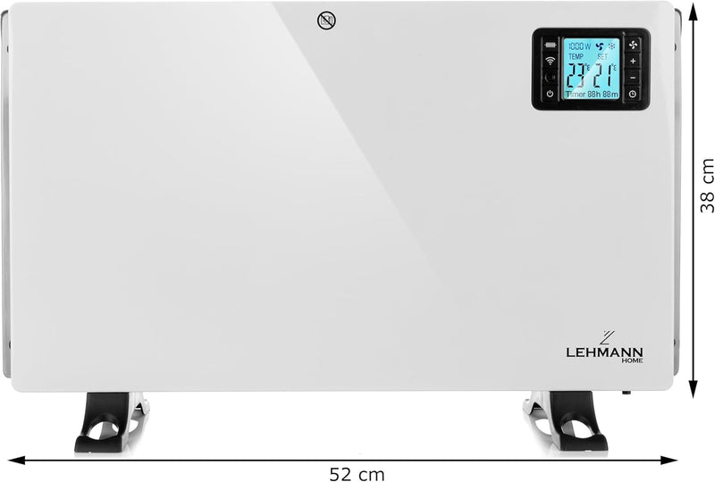 LEHMANN LHOHC-2013C Konvektor Heizung Heizkörper 2000 W | Elektroheizung mit 3 Heizstufen 750/1250 /