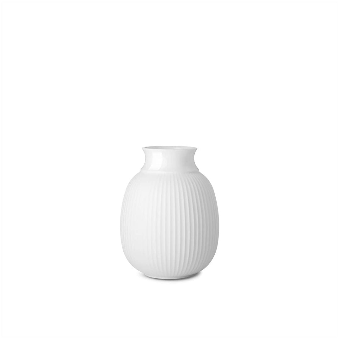 Lyngby Porcelæn Vase H12.5 cm Curve Klassische Rillen organische Formen, Weiss 9,50x9,50x12 cm Weiss