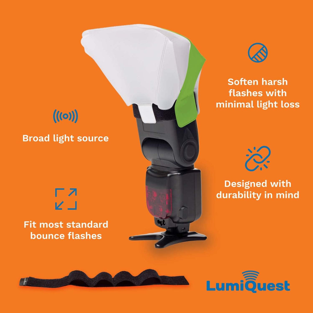 LumiQuest Ultrasoft Frosted Light Diffuser, Compact Light Modifier with UltraStrap Bundle, Universal