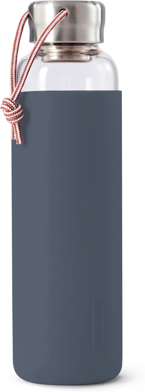 Black+Blum Glas-Wasserflasche, Schiefer, 600 ml 600 ml Schiefer, 600 ml Schiefer