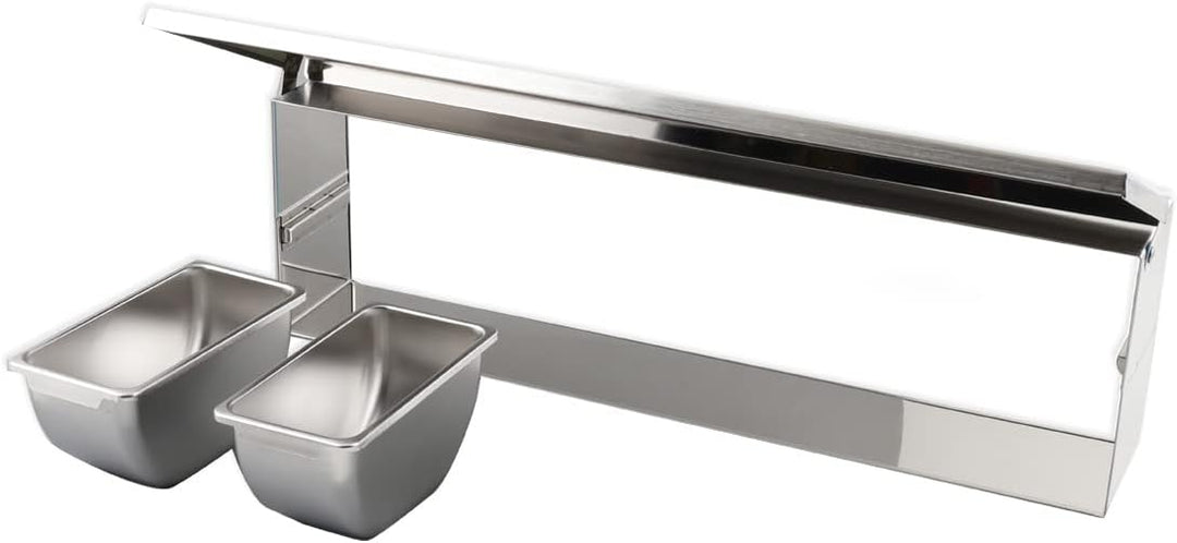 Zutatenbehälter Edelstahl Beilagenbehälter mit 6 Einsätzen und Deckel, Zutatenbox Gewürzboxen Gastro