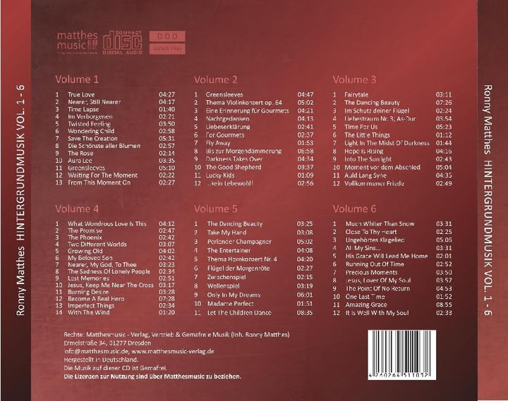 Hintergrundmusik: Vol. 1-6 Gemafreie Musik zur Beschallung von Hotels und Restaurants (inkl. Klavier
