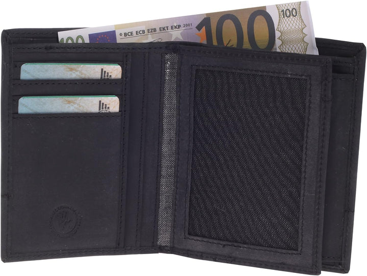 Greenburry Vintage Revival Herren Geldbörse Schwarz 10x12,5x2cm Lederbörse Geldbeutel