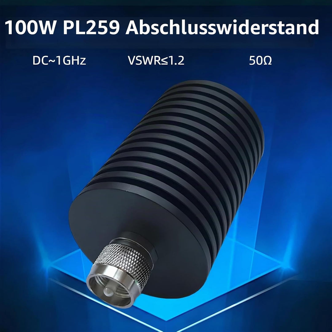 BECEN 100W UHF Dummy Load, 100 Watt PL259 Connector 50 Ohm DC-1 GHZ (100 Watt, PL259 Terminator 100