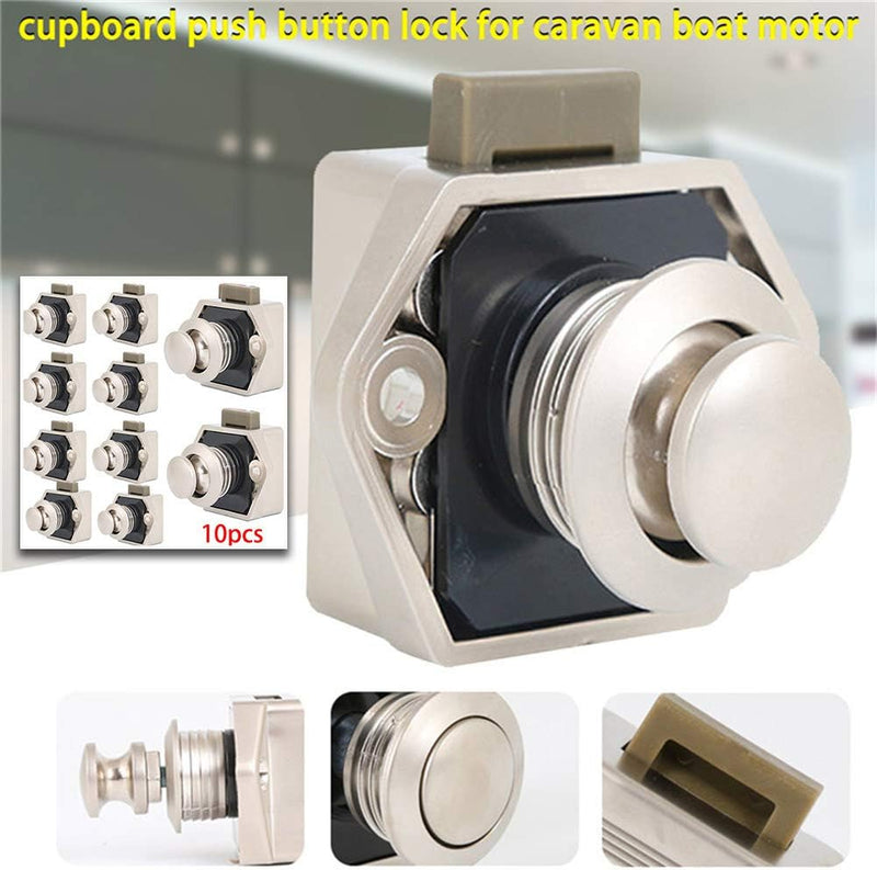 EUNEWR Push Button Catch Door Lock möbelschloss Lock,10 Stück keyless-Schrank Pull Lock Tragbar Meta