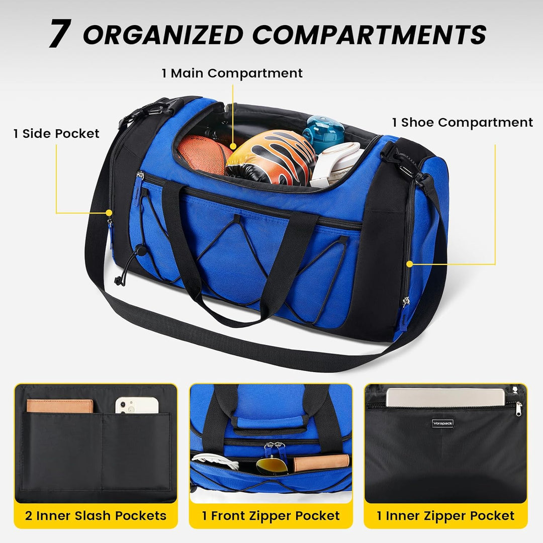 Vorspack 21 Inches Gross Sporttasche Herren Damen – 41L Gym Bag mit Schuhfach Leichte Gym Tasche für