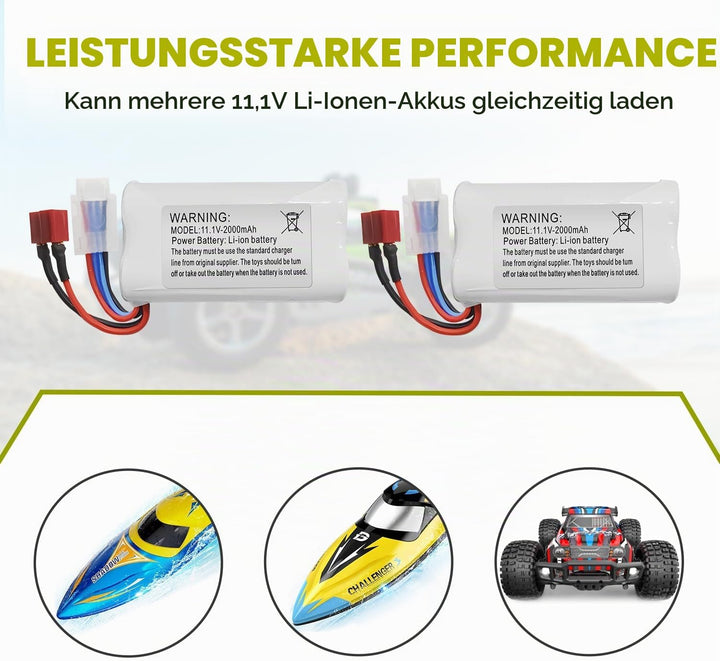 ZYGY 2PCS 11.1V 2000mAh T Plug Lithium Batterie für 210E 200E R608 2104 Brushless High Speed Wasse