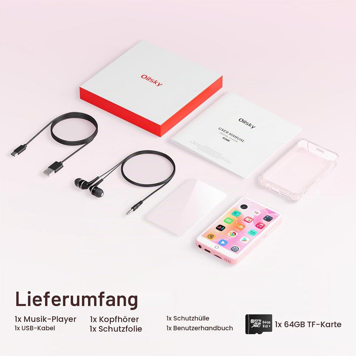 MP3 Player mit Bluetooth und WiFi, Oilsky 80GB Tragbarer MP3 Musikplayer mit Spotify, Audible, Deeze